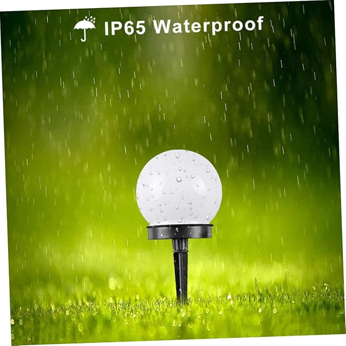 4pcs Solar Ball Lights White Round Garden Lamps for Outdoor Walkway and Lawn Easy Installation Solar-Powered Led Spheres for Lighting