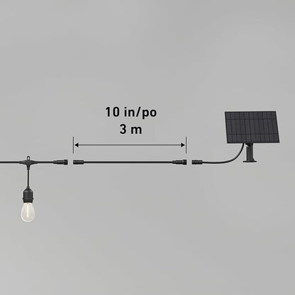artika Blaze 20 LED Bulbs 42 ft Outdoor Solar String Lights - Dusk to Dawn - Matte Black