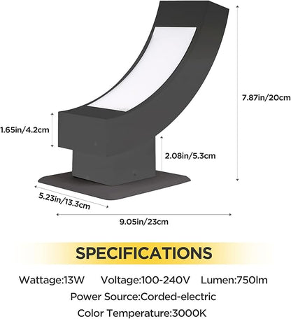 Modern Outdoor Wall Light LED Porch Light Outside House Wall Mount Lamp Sconce Waterproof Aluminum Lantern for Garage Front Door Garden Yard Patio,7.5W 600Lm 3000K