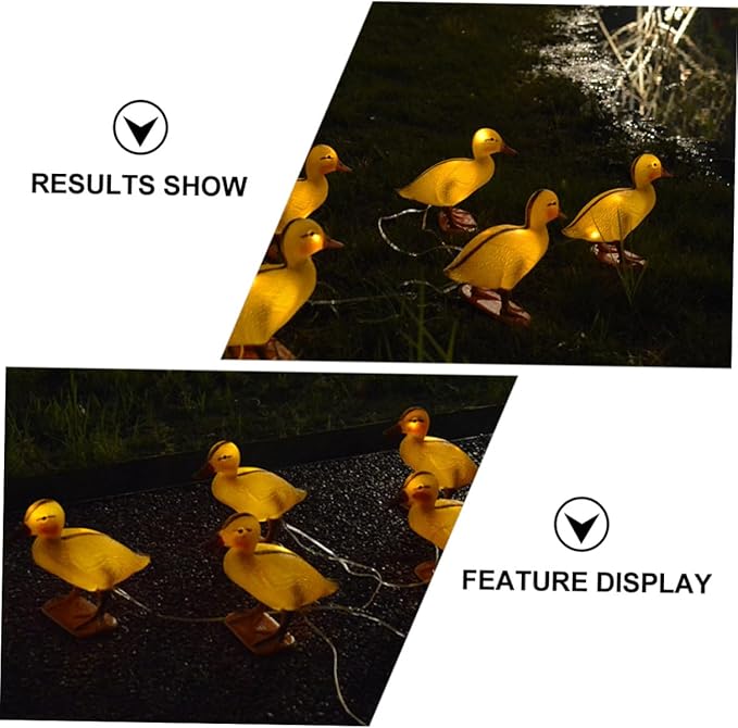 Solar Lawn Lamp 5pcs Yellow Duck LED Landscape Lights Outdoor Garden Solar Pathway Lights Waterproof Decorative Yard Lighting for Patio