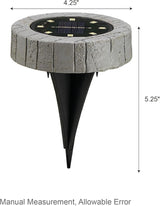 Glitzhome Solar Ground Lights Outdoor Waterproof 4 Pack Resin Solar Garden Lights Disk Lights for Walkway Yard | Lumora