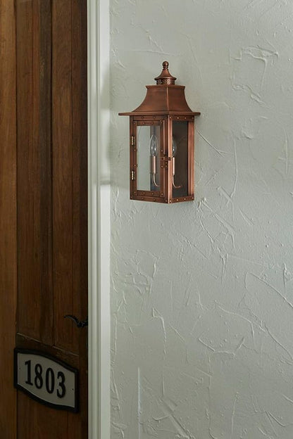 Acclaim 8302CP St. Charles Collection 2-Light Wall Mount Outdoor Light Fixture, Copper Patina (bulb is not included)