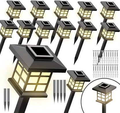 6/12/24 Solar Outdoor Light, 700mA Solar Path Light, IP5510-Hour Long-Lasting LED Landscape Lighting, Suitable for Garden, Courtyard, Landscape and Driveway (Warm Light-Buy 11, Get 1 Free)