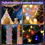 150 LED Color Changing Star String Lights - 65.6ft with Remote, 11 Modes, IP44 Waterproof, Linkable Plug in Lights | Lumora