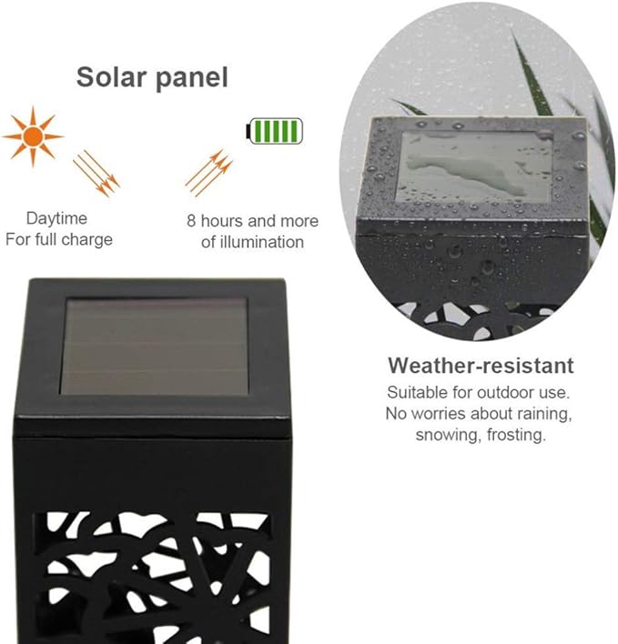 Uonlytech Solar Garden Lights Waterproof Hollow-Out Solar Ground Plug Light Landscape Lighting Decor for Pathway Lawn Patio Driveway 6PCS