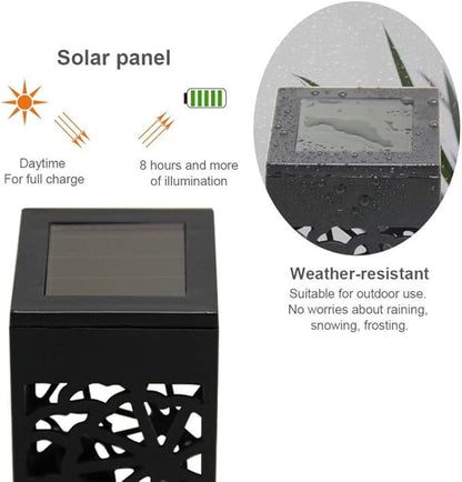 Uonlytech Solar Garden Lights Waterproof Hollow-Out Solar Ground Plug Light Landscape Lighting Decor for Pathway Lawn Patio Driveway 6PCS