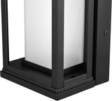 Globe Electric 12W LED Integrated Outdoor Wall Sconce, Matte Black, Frosted Glass, Dusk to Dawn Sensor, Dimmable | Lumora