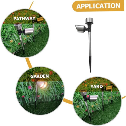 POPETPOP 2pcs Solar Pathway Lights Outdoor Solar Garden Stake Lamps Energy-Saving Landscape Lighting for Lawn and Patio Warm Illumination