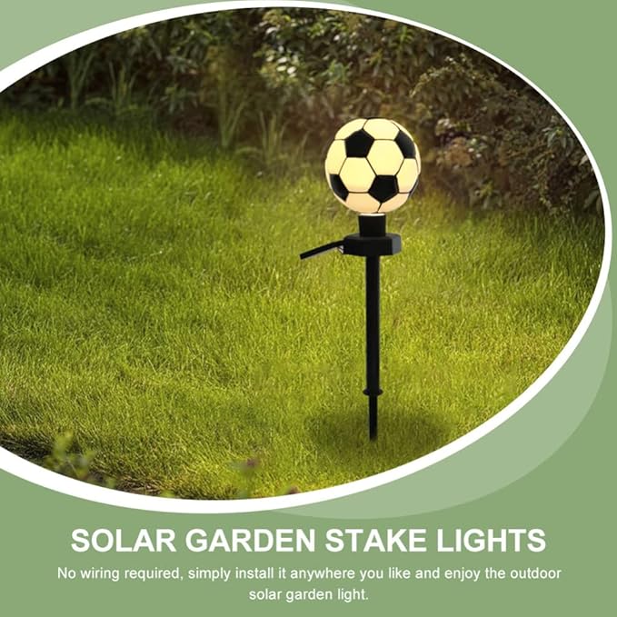 GANAZONO Solar Garden Stake Lamp Decorative Soccer Light for Yard Led Lawn Lamp Solar-Powered Patio Decorations