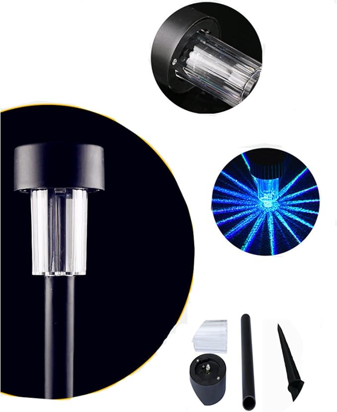 12PCS Blue LED Outdoor Plastics Garden Solar Powered Landscape Light Lamp Patio Lawn Decoration Lights (Blue) | Lumora