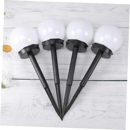 4pcs Solar Lawn Lights Outdoor Waterproof Ground Plug Courtyard Path Lighting Warm White Solar Garden Lights for Landscape and Patio