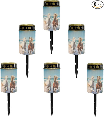Running Horse Horse Yard Stake Lights,Horse Garden Stake Lights Solar Powered Lantern Landscape Lighting,Hose Decor LED Lantern,Garden Horse Decoration-Warm White