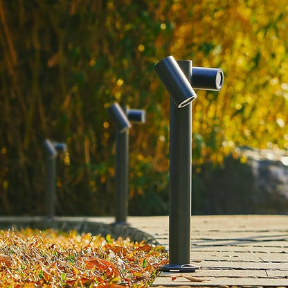 Modern Pathway Lights Adjustable Angle Spotlight Post Lights Outdoor Path Lights LED 2700K Warm Light Walkway Lighting Landscape Sideway Lighting IP65 Waterproof (2-Light)