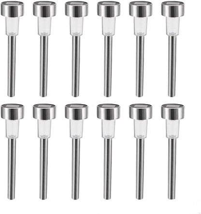12 Pack Solar Ground Light Pathway 7 Light Color Lamp Stainless Steel Silver (id: 332 078 076 dc8 fd4