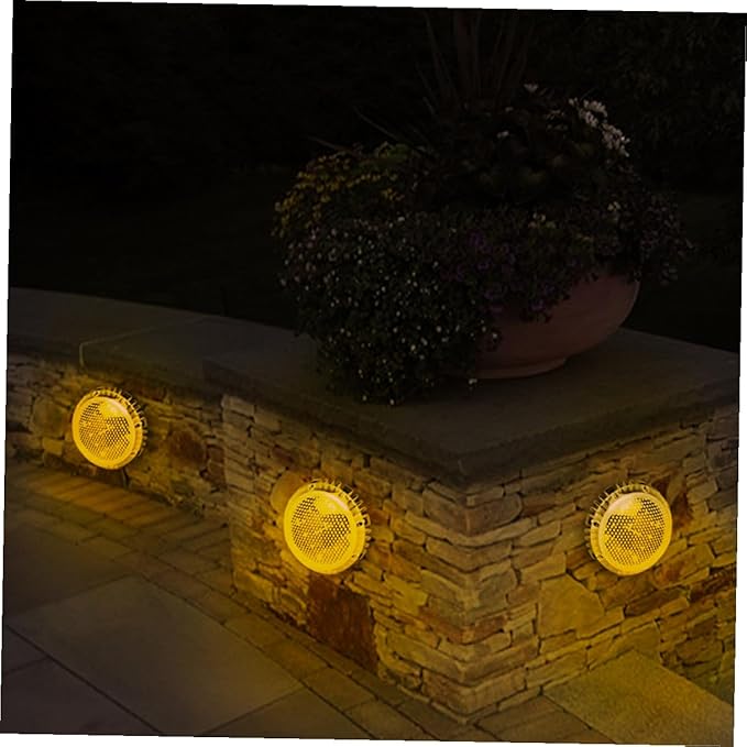 4pcs Solar-Powered LED Outdoor Ground Lights for Garden and Lawn, Warm White Disc In-ground Landscape Lighting | Lumora