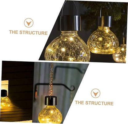 GALPADA Elegant Retro Solar Glass Ball Light Dusk to Dawn Outdoor Lighting Solar Pathway Lights for Garden Landscape