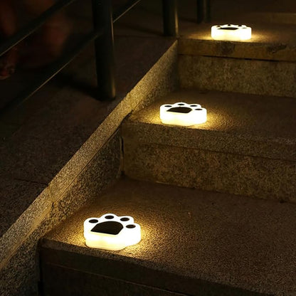 Solar Ground Lights LED Cat Paw Garden Solar Lights in-Ground Pathway Lights Outdoor Lamp Warm Lighting for Garden Pathway Lawn Patio Yard Landscape.