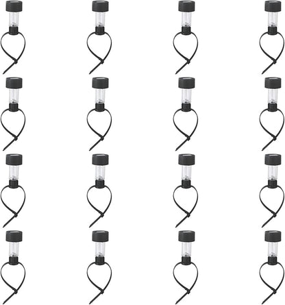 Solar-Powered 16 Pcs Patio Lights for Deck Rail, Clear Cover, Waterproof Atmosphere Lamps, Black Body, Pool Enclosure Decorative Lighting