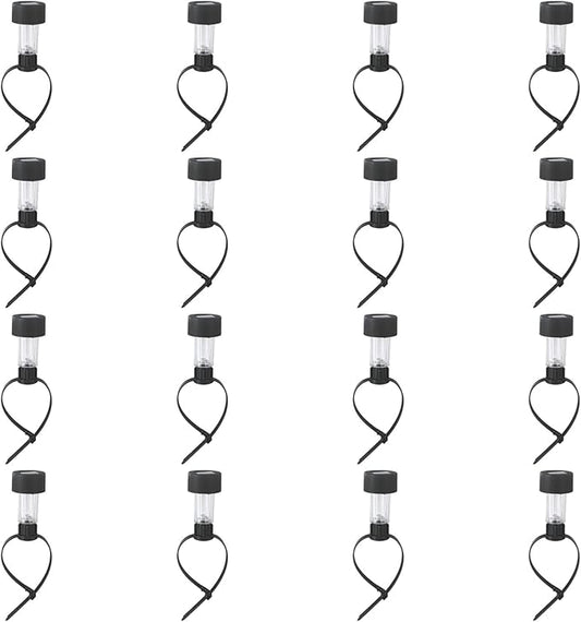 Decorative Rail Deck Lights, 16 Pcs Clear Cover Black Body, Solar-Powered Patio Lamps, Waterproof Pool Enclosure Atmosphere Lighting