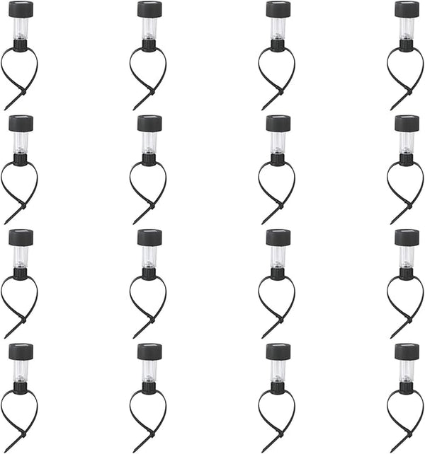 Decorative Rail Deck Lights, 16 Pcs Clear Cover Black Body, Solar-Powered Patio Lamps, Waterproof Pool Enclosure | Lumora