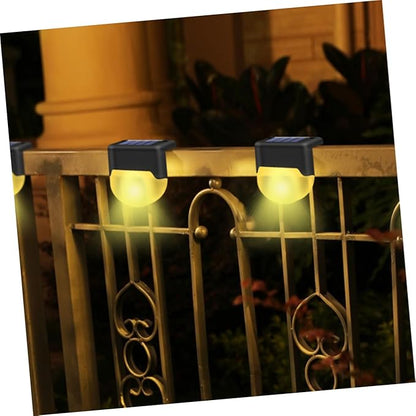 TEHAUX Solar Power Waterproof Stair Light LED Handrail Lamp for Outdoor Railings Solar Step Lighting for Gardens and Patios Warm White