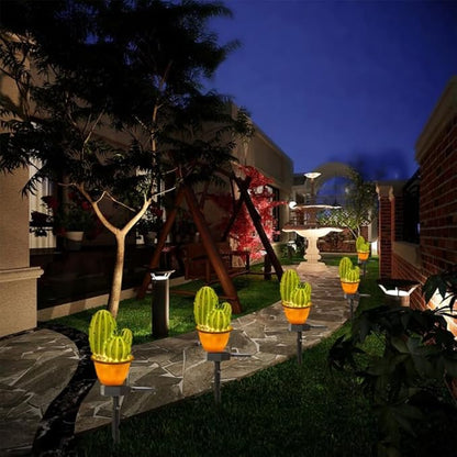 BESPORTBLE Solar Light Stake Outdoor Decor, Cactus Decorative Garden Stake Lighting, Solar Powered Outdoor Garden Light Decorations for Yard Patio Lawn Pathway, 12.48inch