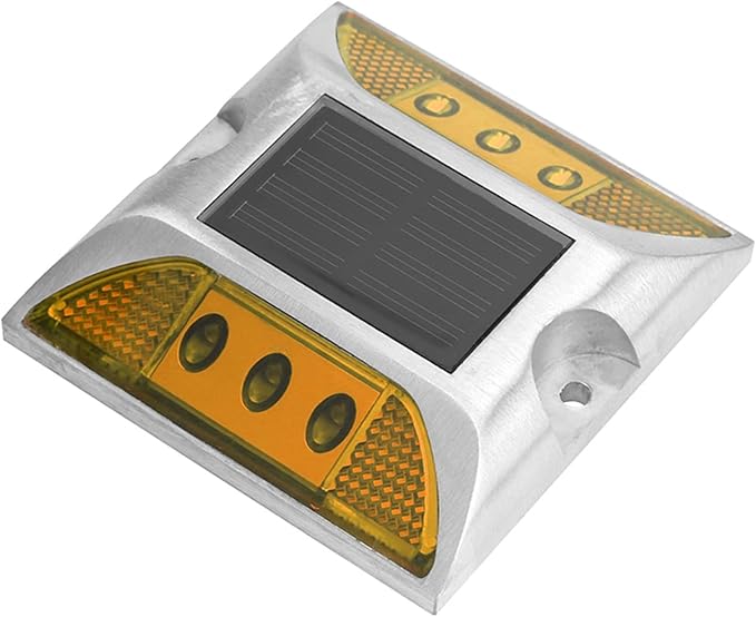 LED Solar Ground Marker Lights, Outdoor Driveway Pathway Spike Lamps, Yellow, Weather-Resistant for Road Highway | Lumora