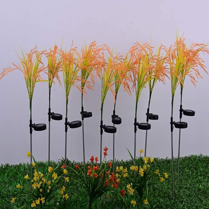 Solar Garden Lights 2pcs Solar Stake Lights Outdoor Decorative Solar Pathway Lights Waterproof Solar Path Lights LED Landscape Lights for Garden Yard Patio Path Walkway
