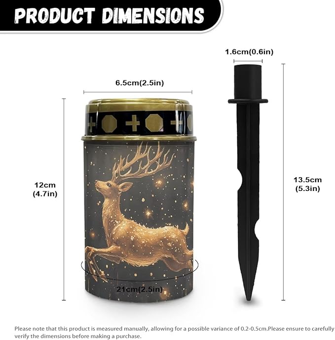 Golden Deer Pattern Garden Stake Light, Solar Light for Cemetery Grave,Solar Pathway Lights Outdoor Waterproof,Lawn | Lumora