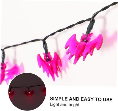 Garneck Solar Purple Bat String Lights Outdoor Decor for Halloween Parties Energy Saving Warm Light for Festive Atmosphere