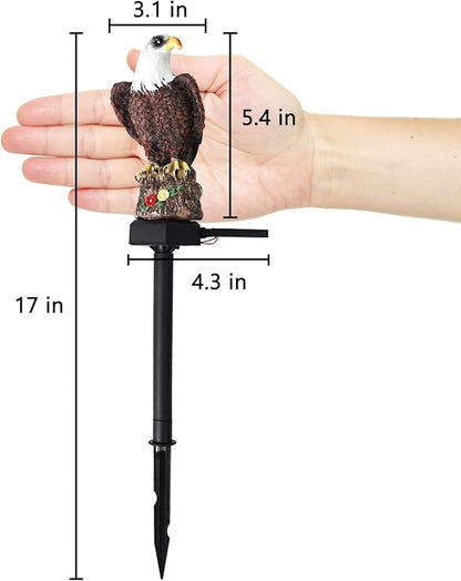 Luwint Solar Garden Statue, Small Bald Eagle Outdoor Solar Stake Light Decor for Garden Lawn Yard Decoration