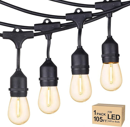 Svater 150FT ST38 Outdoor String Lights with 105FT S14 Outdoor String Lights Led