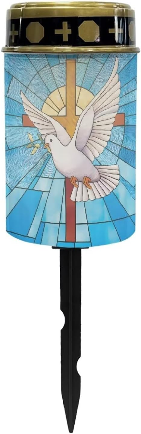Waterproof Solar Pathway Lights,Auto On/Off Solar Lights for Grave Walkway Driveway Yard-Cross Bird