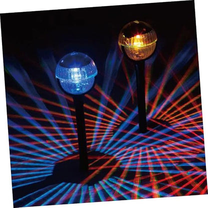 YARNOW 2pcs Solar Powered LED Lawn Path Lights Color Changing Outdoor Garden Solar Decorative Lamps with Light Sensor for Yard and Patio