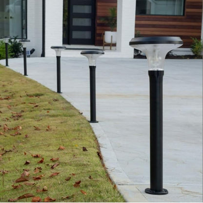 Gama Sonic Vantage Bollard Solar Pathway Light, Black Aluminum, Large 10" Diameter, 31" Tall Height, UltraBright 200 Lumens, Warm White 2700K LED, Waterproof Outdoor Landscape, 314BP250000 (2 Pack)