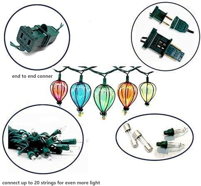 11FT Fairy String Lights with 10 Color Bulbs Decorations, Outdoor Tropical Beach Theme Lights Patio String Lights | Lumora