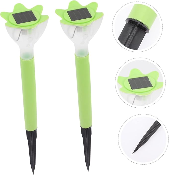 DOITOOL 6pcs Solar Flower Lights Led Garden Stakes for Outdoor Decoration Solar Pathway Lights for Lawn and Patio Easy Installation Design