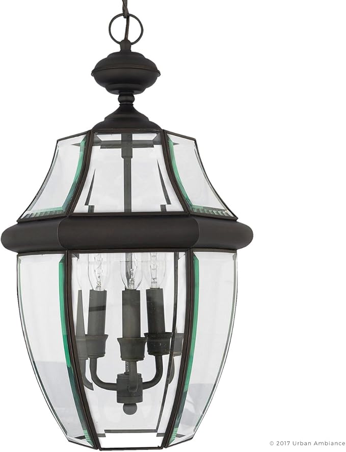 Urban Ambiance Luxury Colonial Outdoor Pendant Light, Large Size: 21" H x 12.5" W, with Tudor Style Elements | Lumora