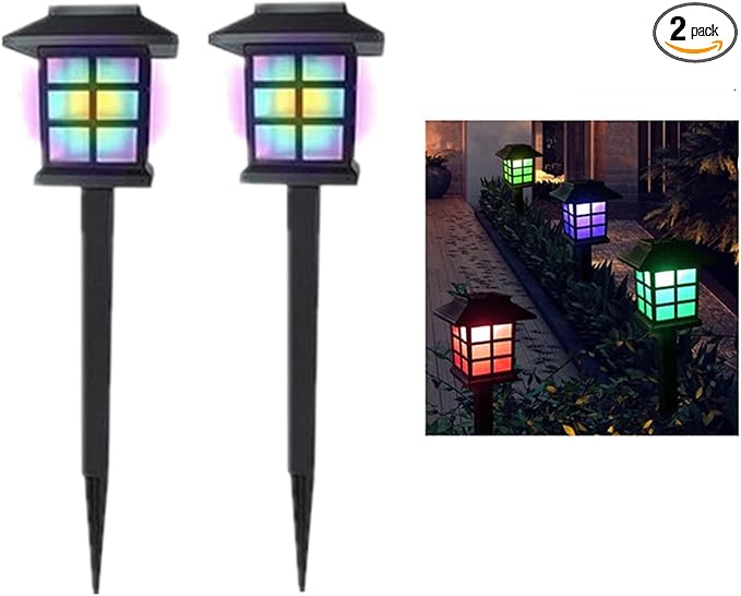 Outdoor Solar Pathway Lights Waterproof 2-Packs Outside LED Decorative Lights Landscape Lighting for Yard Patio | Lumora