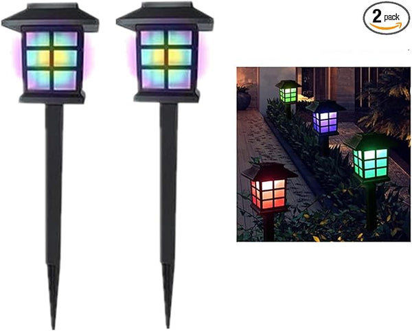 Outdoor Solar Pathway Lights Waterproof 2-Packs Outside LED Decorative Lights Landscape Lighting for Yard Patio | Lumora