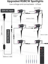 APPECK Smart Landscape Lighting Kit 36W, RGBCW Smart Landscape Lights 6 Pack, IP65 Waterproof Outdoor Spotlights | Lumora