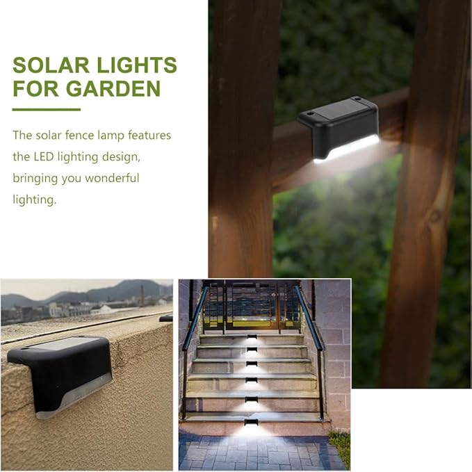 5pcs Outdoor Solar Deck Lights Waterproof LED Step Lights Plastic Solar Garden Fence Patio Stair Lamps for | Lumora