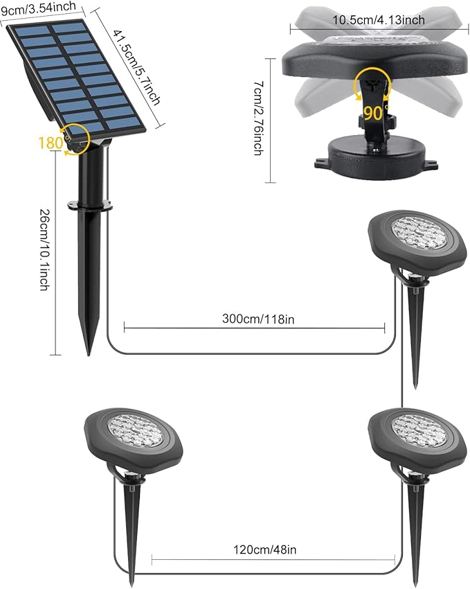 CORESLUX Solar Spot Lights Outdoor Waterproof IP68, 3-in-1 LED Warm Light Solar Landscape Lights, 2 Light Modes | Lumora