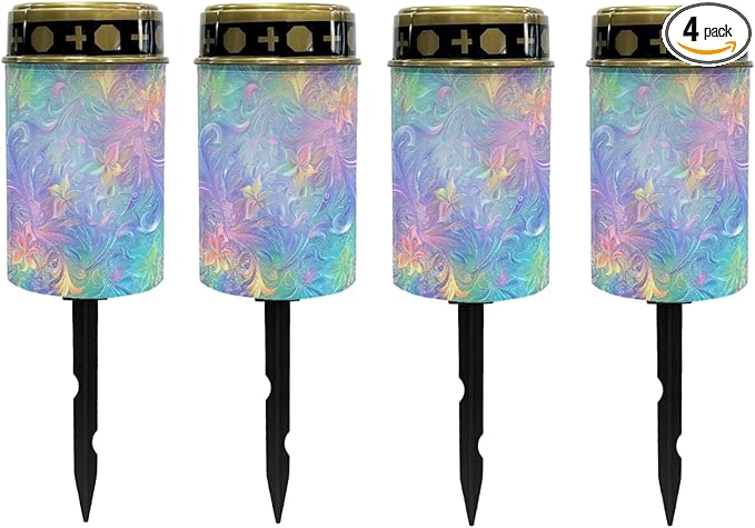 Watercolor Solar Pathway Lights for Outside Solar Garden Stake Lights Outdoor Waterproof Walkway Lights for Yard Patio Driveway Warm White LED Lantern Solar Powered Fairy Lights