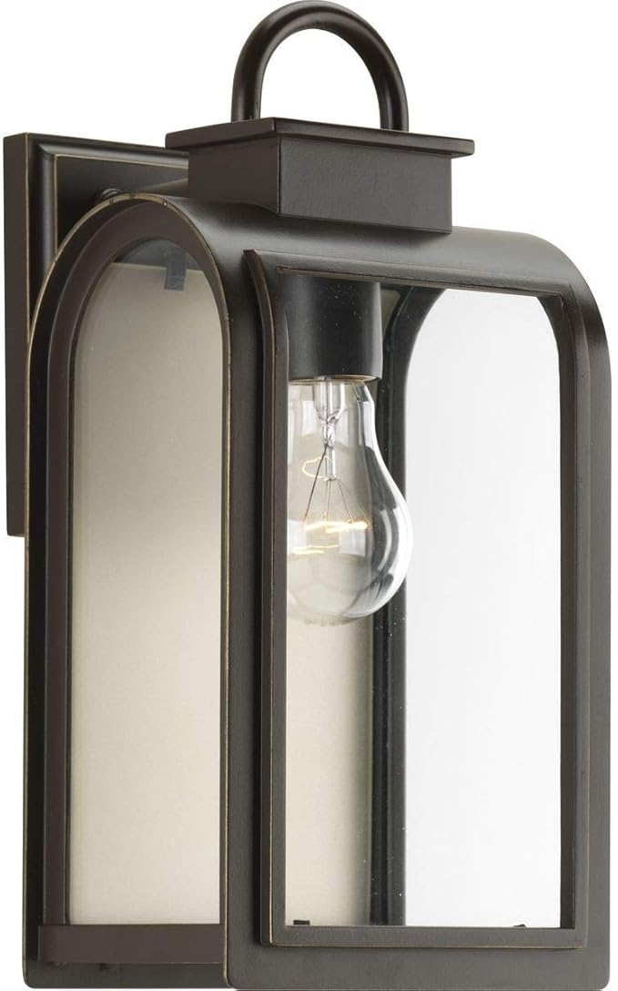 Progress Lighting 1-Light Small Wall Lantern, Refuge Collection, Outdoor, P6030-108, Oil Rubbed Bronze