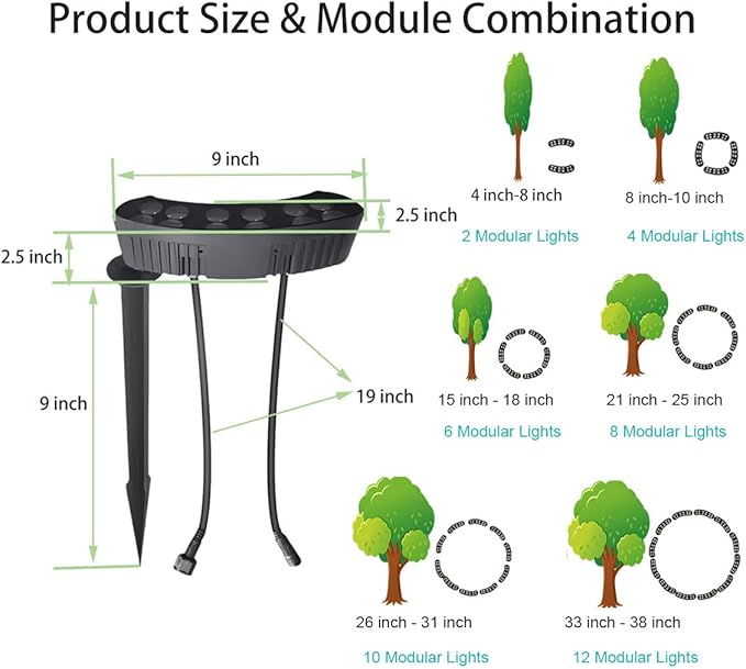 Tree Lights Outdoor, Low Voltage Landscape Lighting, DC 24V LED Landscape Spotlights Waterproof, 3000K Warm White | Lumora