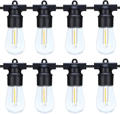 LED Outdoor String Lights, 96FT Patio String Lights with S14 30+4(Spare) Plastic Shatterproof Bulbs, ETL Listed IP65 Waterproof Heavy-Duty for Backyard Lights,Bistro Lights,Cafe Lights