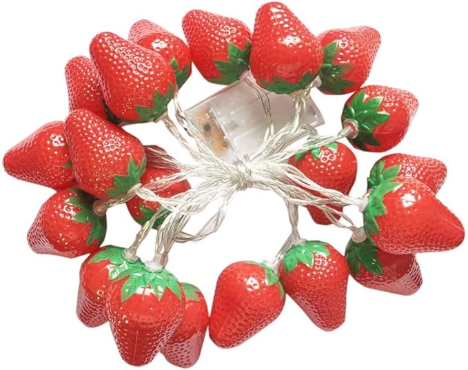 Fruit String Lights Battery Powered Indoor Outdoor Lighting Lamp Strawberry/Grape/Watermelon/Lemon/Banana for Wedding Home Birthday Garden Yard Patio Party Decorations (Pineapple)