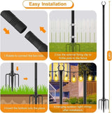 LETIANPAI 10Ft String Light Poles 4 Pack,Light Poles for Outside Lights,Outdoor with Fence Brackets Hanging | Lumora