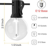 100FT Outdoor LED String Lights with 50+2 Shatterproof G40 Vintage Bulbs,Shatterproof &Waterproof Patio Lights for | Lumora